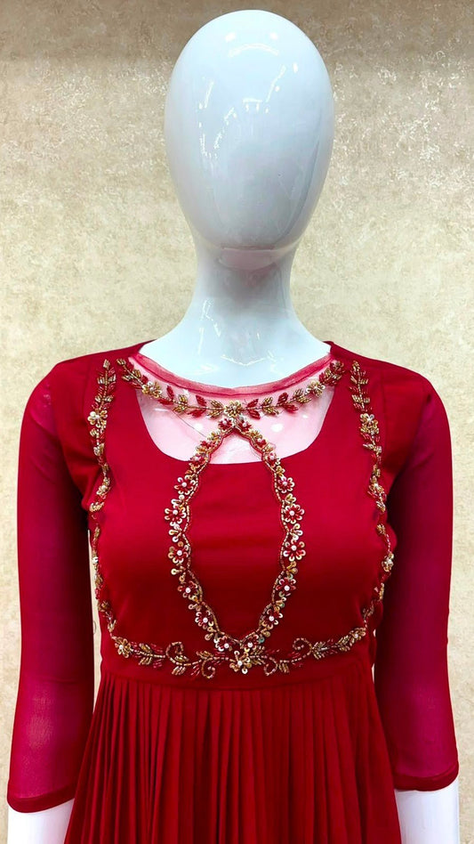 Srisha - maroon - Trendies Attire