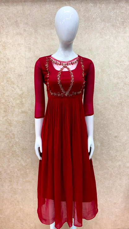 Srisha - maroon - Trendies Attire